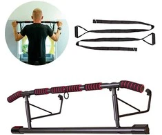 Durų staktos skersinis su treniruočių diržais inSPORTline HR5003 70–92cm (iki 200kg)