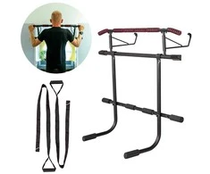 Durų staktos skersinis / lygiagretės su treniruočių diržais inSPORTline HR5004 70–92cm (iki 200kg)