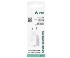 iPEAX GaN WIRED CHARGER 20W (USB-C + USB-A) Baltas