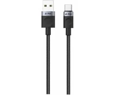iPEAX TEXTILE CABLE USB-A / USB-C 1.5M, USB 2.0 Juodas