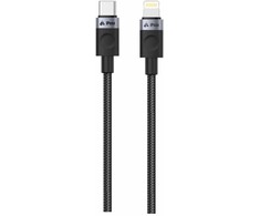 iPEAX TEXTILE CABLE USB-C / LIGHTNING 1M, USB 2.0 Juodas