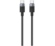 iPEAX USB-C į USB-C audinio kabelis, 1 m, USB 2.0, juodas