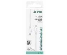 iPEAX TPU CABLE USB-C / LIGHTNING 1M, USB 2.0 Baltas
