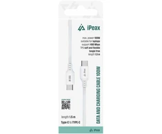 iPEAX TPU USB-C į USB-C kabelis, 1.5 m, 5 A, 100 W, Baltas