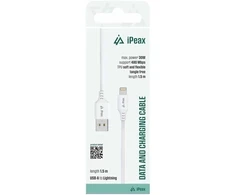 iPEAX TPU CABLE USB-A / LIGHTNING 1.5M, USB 2.0 Baltas