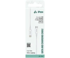 iPEAX TPU CABLE USB-C / LIGHTNING 1.5M, USB 2.0 Baltas