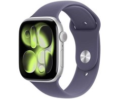 Išmanusis laikrodis Apple Watch series 11 gps+cellular koperta 46 mm su aliuminio sidabro spalvos, dirželis sportowy w kolorze mlecznego fioletu - dydis m/l