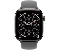 Išmanusis laikrodis Apple Watch series 11 gps + cellular, koperta 46 mm su tytanu w kolorze naturalnym, dirželis sportowy w kolorze górskiej szarości - dydis m/l