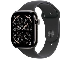 Išmanusis laikrodis Apple Watch 11 GPS + Cellular 46mm Slate Titanium Sport Band S/M Juodas (MFD14MP/A)