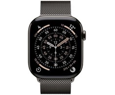 Išmanusis laikrodis Apple Watch Series 11 GPS + Cellular 46 mm šiferio titano korpusas su šiferio Milanese kilpele – S/M