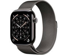 Išmanusis laikrodis Apple Watch Series 11 GPS + Cellular 46 mm šiferio titano korpusas su šiferio Milanese kilpele – S/M
