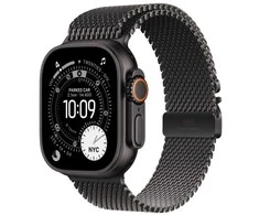 Išmanusis laikrodis Apple „Watch Ultra 3“ GPS + Cellular, 49 mm, juodas titano korpusas su juodu titano Milano dirželiu – vidutinio dydžio