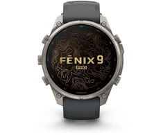 Išmanusis laikrodis Garmin fenix 9 Pro – inReach, 47mm, Titanium with Graphite/Juodas Silicone Band