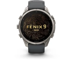 Išmanusis laikrodis Garmin fenix 9 Pro – 47mm, Titanium with Graphite/Juodas Silicone Band