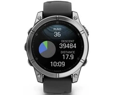 Išmanusis laikrodis Garmin Fenix E,47mm,  Nerūdijančio plieno korpusa su juodos spalvos silikoniniu dirželiu
