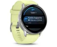 Išmanusis laikrodis Garmin Venu 4 - 45 mm, Sidabrinis / Citron silicone strap