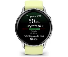Išmanusis laikrodis Garmin Venu 4 - 45 mm, Sidabrinis / Citron silicone strap