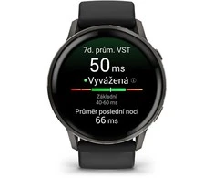 Išmanusis laikrodis Garmin Venu 4 - 45 mm, Slate and Juodas silicone strap