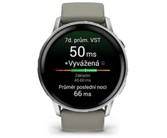 Išmanusis laikrodis Garmin Venu 4 - 45 mm, Sidabrinis / Sidabrinis Gray silicone strap