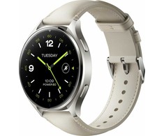 Išmanusis laikrodis Xiaomi Watch 2, Titano spalvos korpusas, su baltos spalvos odiniu dirželiu