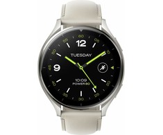 Išmanusis laikrodis Xiaomi Watch 2, Titano spalvos korpusas, su baltos spalvos odiniu dirželiu