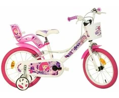 Kids bike Dino Bikes 16" Baltas with pink print