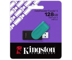 KINGSTON 128GB Portable USB 3.2 Gen 1 DataTraveler Exodia S Juodas/Turquoise