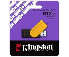 Kingston 512GB Portable USB 3.2 Gen 1 DataTraveler Exodia S (Juodas/Geltona)