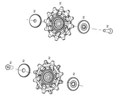 Galinio pavarų perjungėjo ratukų komplektas SRAM Force eTap AXS 12-speed