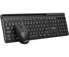 Klaviatūra ir pelė C-Tech C-TECH klaviatūra su myszą WLKMC-05B Bezprzewodowy komplektas 2.4GHz CZ Juodas