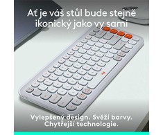 Klaviatūra LOGITECH POP ICON KEYS - OFF Baltas - US INT'L - BT - INTNL-973