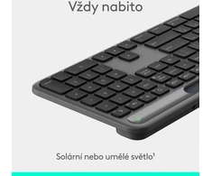 Klaviatūra „Logitech Signature Slim Solar“, grafito spalvos – CZ/SK
