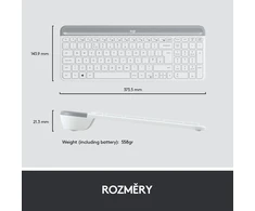 Klaviatūra Logitech Slim Belaidis rinkinys MK470, Baltas - CZ/SK
