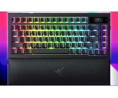 Razer | BlackWidow V4 Pro 75% | Mechaninė klaviatūra žaidimams | 4K Hz Wireless | US | Juodas | Oranžinis Tactile Switches Gen‑3 | Belaidė jungtis