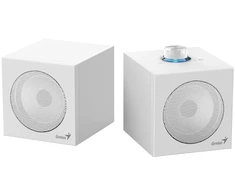 Kompiuterio kolonėlės Genius głośniki SP-HF300U, 2.0, 4W, balta, garsumo valdymas, drewniane, 100 Hz - 20 kHz