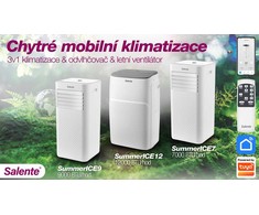 Kondicionierius Evolveo Salente SummerICE7, chytrá mobilní klimatizace, 7000 BTU, WiFi+Bluetooth, dálk. ovl.