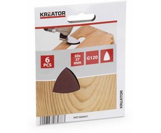 Kreator KRT280007 trikampis šlifavimo popierius 50x37mm, G120, 6 vnt.