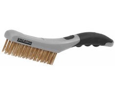 Metalinis šepetys, žalvaris, 4 eilės, plastikinė rankena Kreator