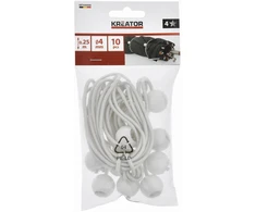 Kreator KRTH40906 - Užspaudžiamos gumytės su rutuliuku 4 mm, 25 cm 10 vnt.