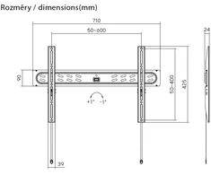 Laikiklis GoGEN Slim, Fixed XL TV Mount for 37" to 86" Screens
