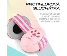 LAMAX BabyMuffs1 Rožinė - protihluková dětská sluchátka