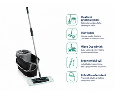 Leifheit 52148 Clean Twist M Ergo Juodas Cleaning Set
