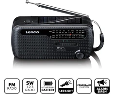 Radio Lenco MCR-113 Radio awaryjne Korba/Solarna/Akumuliatorius juoda