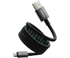 Baseus Tungsten USB/USB-C magnetinis įkrovimo laidas 1m 100W Juodas