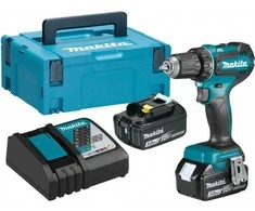MAKITA Akumuliatorinis gręžtuvas-suktuvas 18V DDF485SFJ 50/25Nm 2×3,0Ah BL