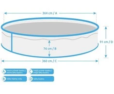 MARIMEX Pool Orlando 3,66 x 0,91 m RATAN, pool, foil, skimmer