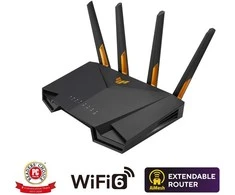 Asus belaidis „Wifi 6 AX4200“ dviejų dažnių gigabito maršrutizatorius | TUF-AX4200 | 802.11ax | 3603+574 Mbit/s | 10/100/1000 Mbit/s | Ethernet LAN (RJ-45) jungtys 4 | Palaikomas tinklelis | MU-MiMO Taip | 3G/4G duomenų bendrinimas | Antenos tipas: išorinė | 1 x USB 3.2 Gen 1 | 36 mėn.