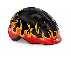 Met Salmai Šalmas MET HOORAY Juodas Flames Glossy S 52-56 cm