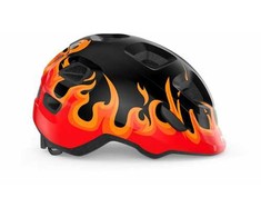 Met Salmai Šalmas MET HOORAY Juodas Flames Glossy S 52-56 cm