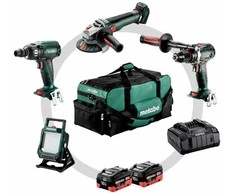 Rinkinys įrankių Metabo Rinkinys COMBO 18V BS+SSW+WBQ+BSA 2*10.0AH